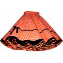 Punkte Petticoat Kleid orange weiße Tupfen schwarzer Akzent