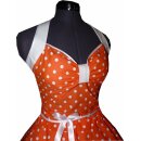 Punkte Petticoat Kleid orange weiße Tupfen schwarzer Akzent