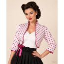 Rockabilly Bolero weiß pinkfarbene Punkte Dots 38