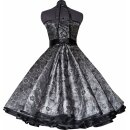 Taftkleid zum Petticoat im 50er Jahre Stil  silber Blumen 3D