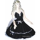 Rockabilly Kleid schwarz zum Petticoat mit Bandwahl
