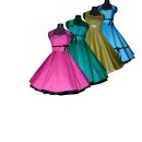 Tanzkleid zum Petticoat glänzend einfarbig mit Farbwahl