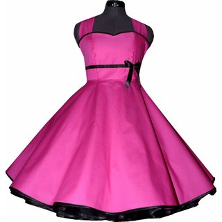  50er Jahre Tanzkleid uni pink zum Petticoat