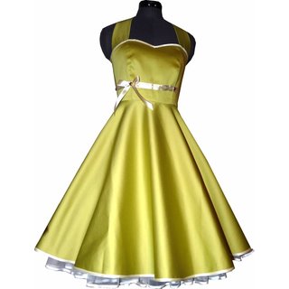  50er Jahre Kleid Tanzkleid uni olivgrün zum Petticoat 36
