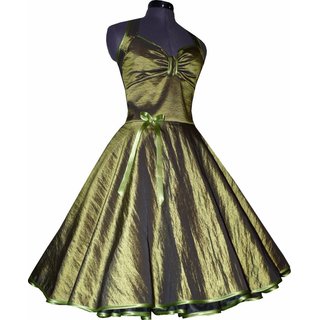 Taftkleid 50er Jahre  grün olive zum Petticoat Jugendweihe Festkleid
