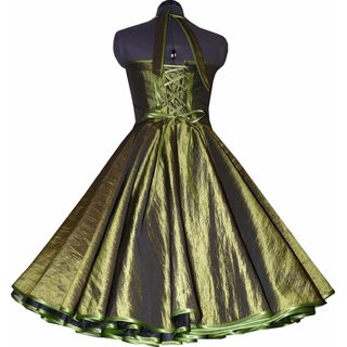 Taftkleid 50er Jahre  grün olive zum Petticoat Jugendweihe Festkleid
