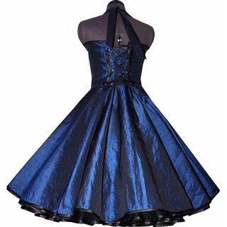 Taftkleid 50er Jahre royal blau zum Petticoat Jugendweihe Festkleid
