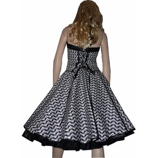 50er Jahre Retro Vintage Petticoat Kleid Punkte schwarz weiß grau 36