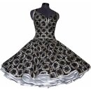 Retrokleid schwarz creme zum Petticoat mit Retrokaros 36