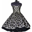 Retrokleid schwarz creme zum Petticoat mit Retrokaros 36