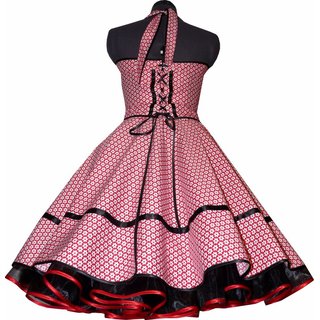 Retrokleid  zum Petticoat  Rockabilly  rot weie Blumen