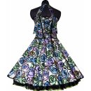 Petticoatkleid 50er Jahre Retroblumen grün blau rosa