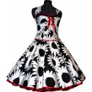 Tanzkleid 50er zum Petticoat schwarz weiße große Blumen mit Bandwahl