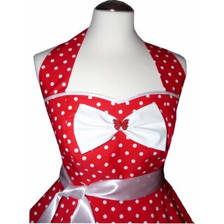 Tanzkleid 50er Jahre zum Petticoat rot weie Punkte 34