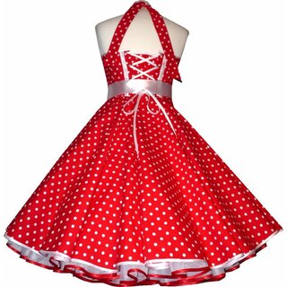 Tanzkleid 50er Jahre zum Petticoat rot weie Punkte 34