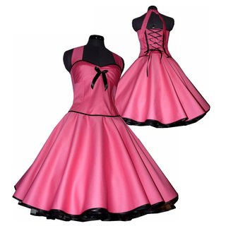 50er Petticoatkleid einfarbig rosa Korsage Jugendweihe Abiball