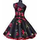 Edles Petticoatkleid 50er Jahre schwarz rote Rosen