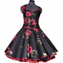 Edles Petticoatkleid 50er Jahre schwarz rote Rosen 36