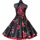 Edles Petticoatkleid 50er Jahre schwarz rote Rosen 36