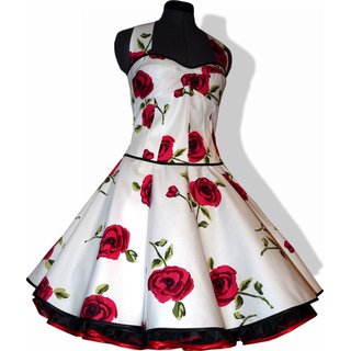 Edles Petticoatkleid 50er Jahre zum Petticoat wei�  rote Rosen 