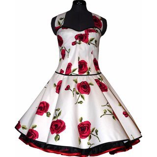Edles Petticoatkleid 50er Jahre zum Petticoat wei�  rote Rosen 