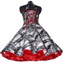 Petticoatkleid 50er Jahre weiß schwarze Streifen rot