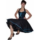 50er Punkte Tanzkeid schwarz kleine türkis Tupfen zum Petticoat