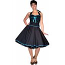 50er Punkte Tanzkeid schwarz kleine türkis Tupfen zum Petticoat