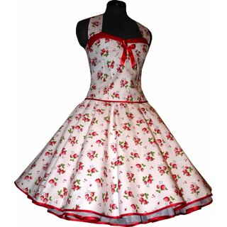 50er Jahre Tanzkleid Erdbeeren weiß oder schwarz zum Petticoat