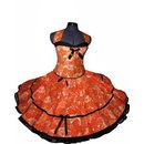 50er Jahre Kleid mit aprikofarbenen Rosen zum Petticoat