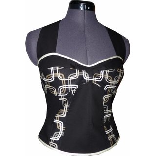 50er Petticoatkleid schwarz im abstraktem Retroakzenten 38