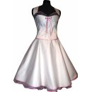 50er Jahre Brautkleid weiß grau rosa Akzent mit Punkten