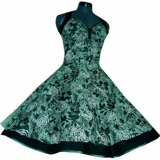 Spitzenkleid schwarz grün 50er Jahre Kleid zum Petticoat 36