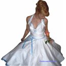 Brautkleid Satin Motive mit Satinbandfarbe zur Wahl