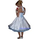 Brautkleid Satin Motive mit Satinbandfarbe zur Wahl