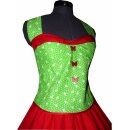 Tanzkleid im 50er Stil zum Petticoat grün rot mit kleinen Röschen 40