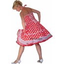50er Punkte Korsage Petticoatkleid rot weiße große Tupfen