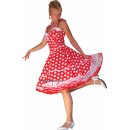 50er Punkte Korsage Petticoatkleid rot weiße große Tupfen