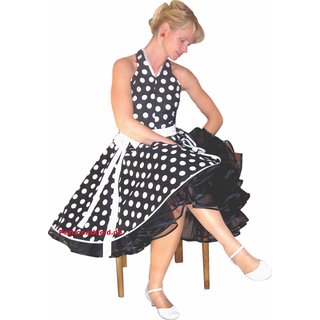 Retrokleid schwarz weie groe Punkte