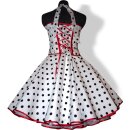 50er Tanzkleid zum Petticoat weiß schwarze Punkte...