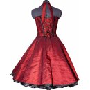50er Jahre Taft Kleid zum Petticoat bordeaux Blumenakzent Model 1