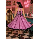 50er Tanzkleid zum Petticoat pink weiße kleine...