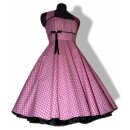 50er Tanzkleid zum Petticoat pink weiße kleine Retroblumen