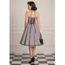 50er Tanzkleid zum Petticoat braun weiße kleine Retroblumen