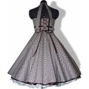 50er Tanzkleid zum Petticoat braun weiße kleine Retroblumen