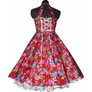 50er Jahre Tanzkleid zum Petticoat rot bunte Blumen