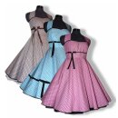 50er Tanzkleid zum Petticoat Retroblumen Farbwahl braun rot pink türkis schwarz grün lila