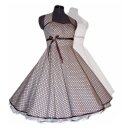 50er Tanzkleid zum Petticoat Retroblumen Farbwahl braun rot pink türkis schwarz grün lila