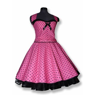 50er Punkte Korsagenkleid pink kleine schwarze VintageTupfen