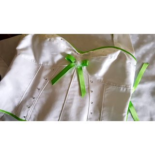 50er Jahre Hochzeitskleid Rosen Design Brautkleid zum Petticoat weiß